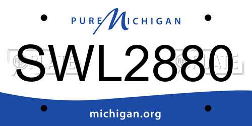 SWL2880 Michigan License Plate