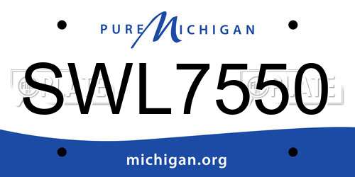 SWL7550 Michigan License Plate