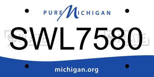 SWL7580 Michigan License Plate
