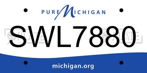 SWL7880 Michigan License Plate