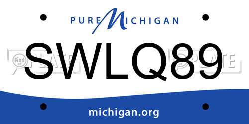 SWLQ89 Michigan License Plate