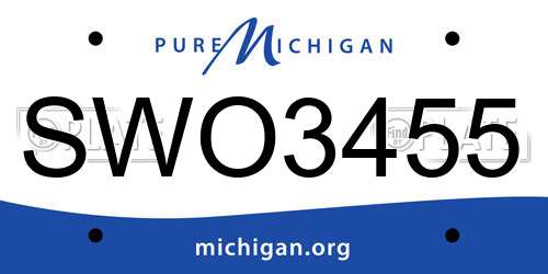 SWO3455 Michigan License Plate