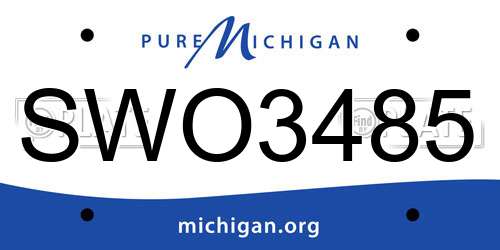 SWO3485 Michigan License Plate