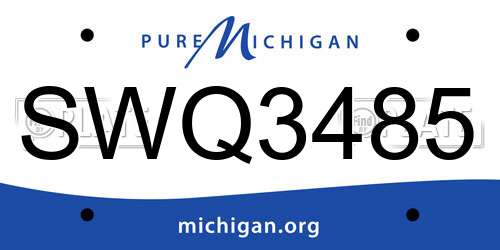 SWQ3485 Michigan License Plate