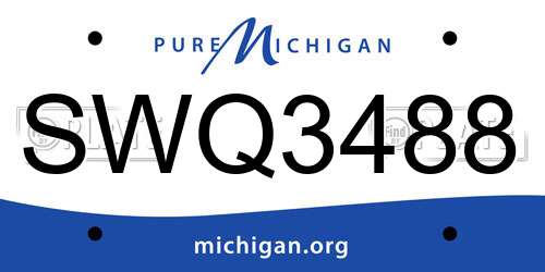 SWQ3488 Michigan License Plate