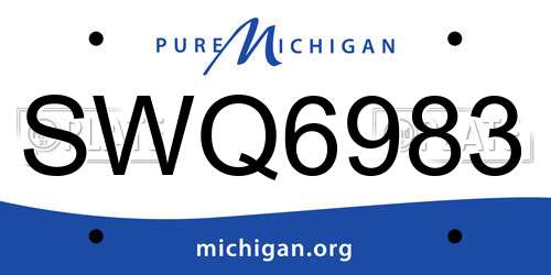 SWQ6983 Michigan License Plate