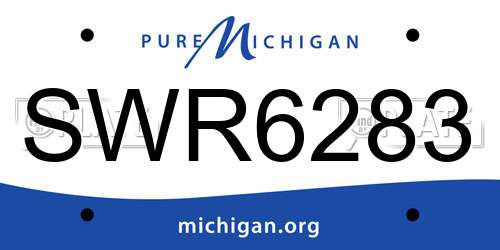 SWR6283 Michigan License Plate