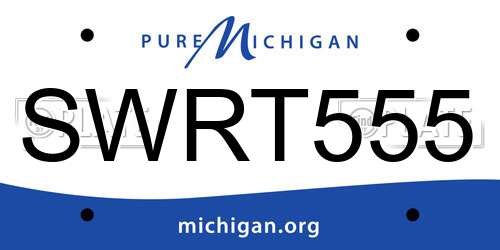 SWRT555 Michigan License Plate