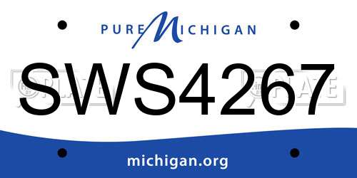 SWS4267 Michigan License Plate