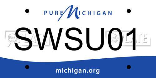 SWSU01 Michigan License Plate