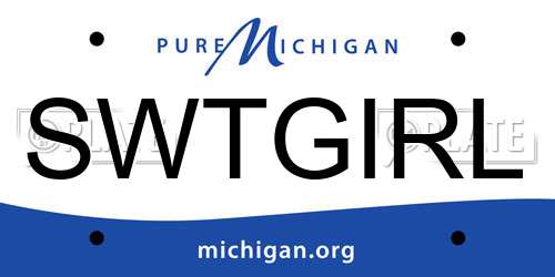 SWTGIRL Michigan License Plate