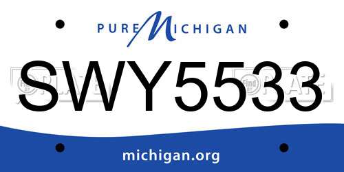 SWY5533 Michigan License Plate
