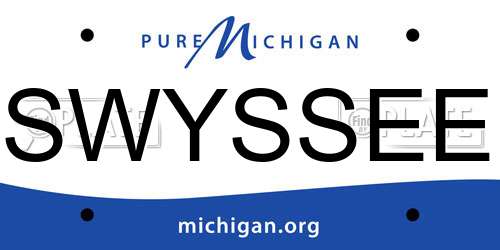 SWYSSEE Michigan License Plate