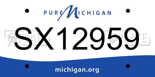 SX12959 Michigan License Plate