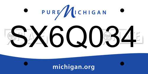 SX6Q034 Michigan License Plate