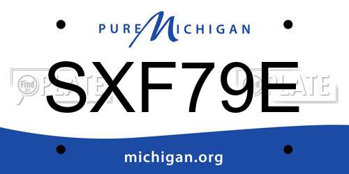 SXF79E Michigan License Plate