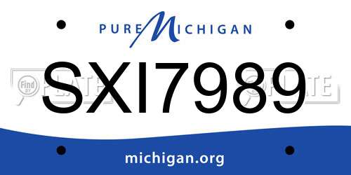 SXI7989 Michigan License Plate