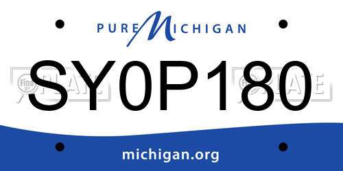 SY0P180 Michigan License Plate