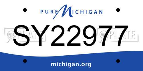 SY22977 Michigan License Plate