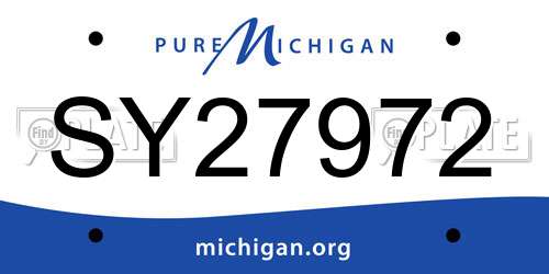 SY27972 Michigan License Plate