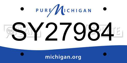 SY27984 Michigan License Plate