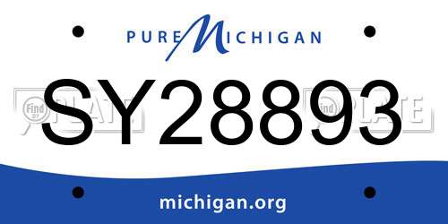 SY28893 Michigan License Plate