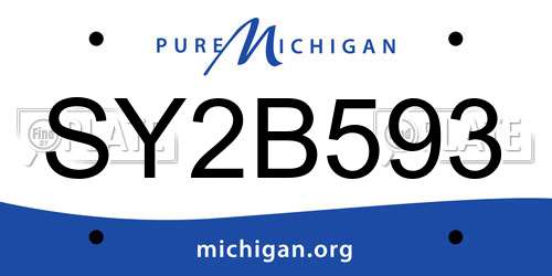 SY2B593 Michigan License Plate