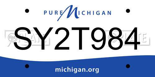 SY2T984 Michigan License Plate