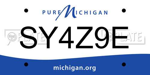 SY4Z9E Michigan License Plate