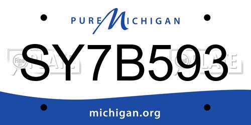 SY7B593 Michigan License Plate
