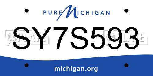 SY7S593 Michigan License Plate