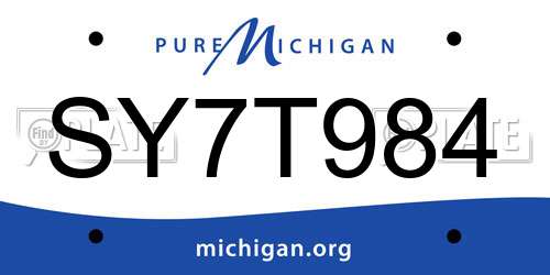 SY7T984 Michigan License Plate