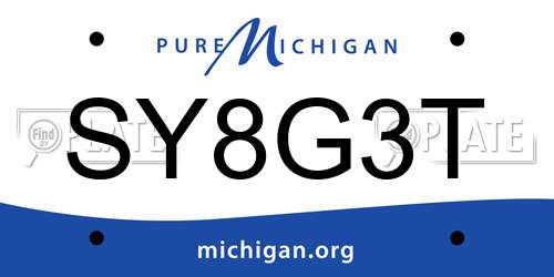 SY8G3T Michigan License Plate