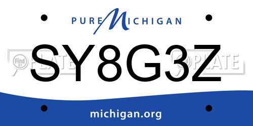 SY8G3Z Michigan License Plate