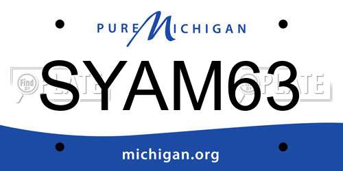 SYAM63 Michigan License Plate