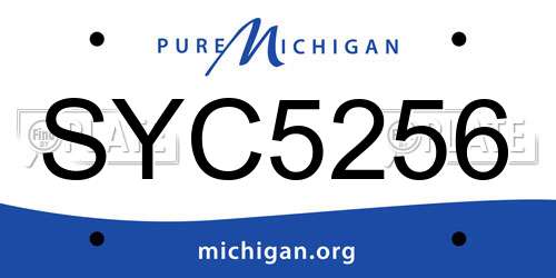 SYC5256 Michigan License Plate