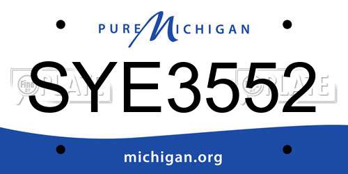 SYE3552 Michigan License Plate