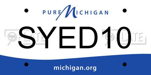 SYED10 Michigan License Plate