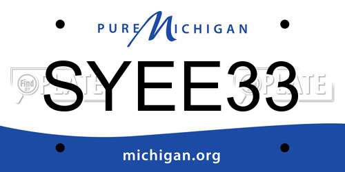 SYEE33 Michigan License Plate