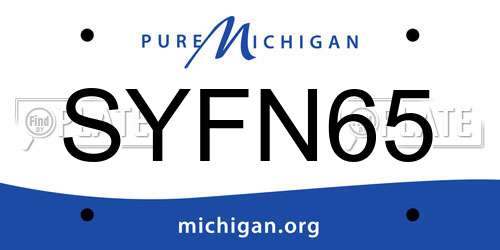 SYFN65 Michigan License Plate