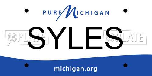 SYLES Michigan License Plate