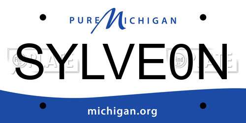 SYLVE0N Michigan License Plate