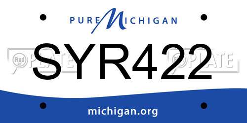 SYR422 Michigan License Plate