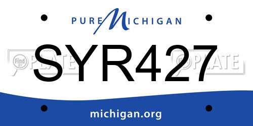 SYR427 Michigan License Plate