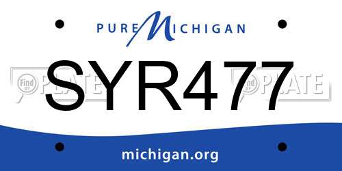 SYR477 Michigan License Plate