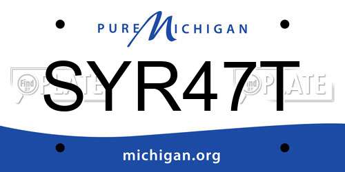 SYR47T Michigan License Plate
