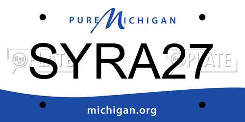 SYRA27 Michigan License Plate