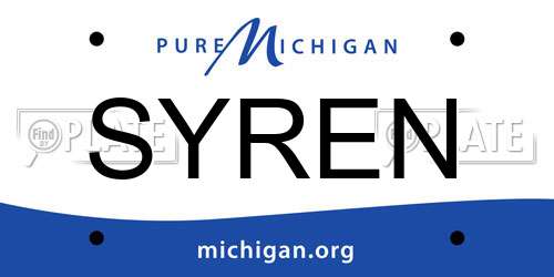 SYREN Michigan License Plate