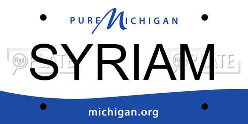 SYRIAM Michigan License Plate