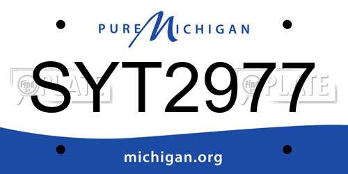 SYT2977 Michigan License Plate